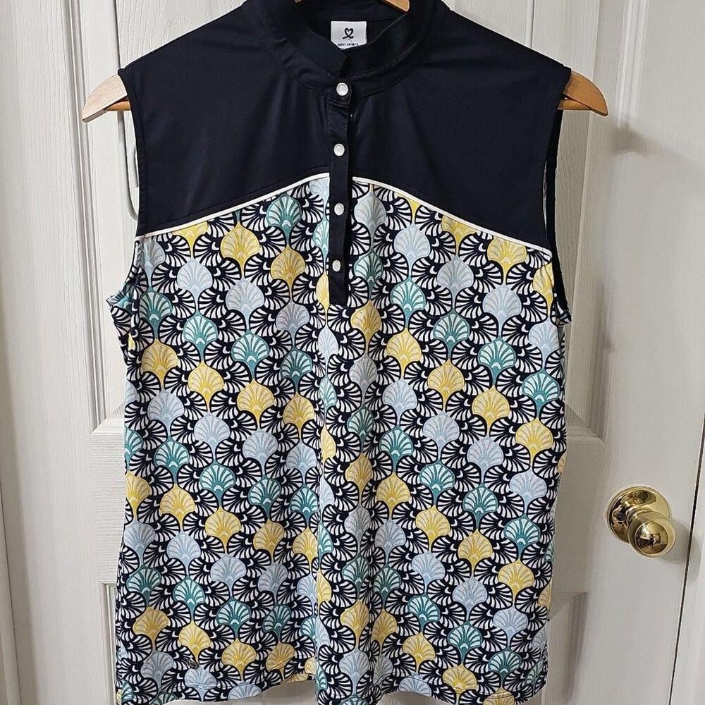 Daily Sports Sleeveless Golf Polo Shirt Shell Print XL